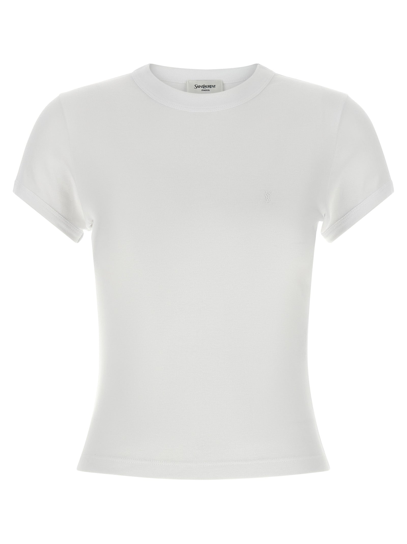 Tone-on-Tone Cassandre Embroidered T-Shirt — White