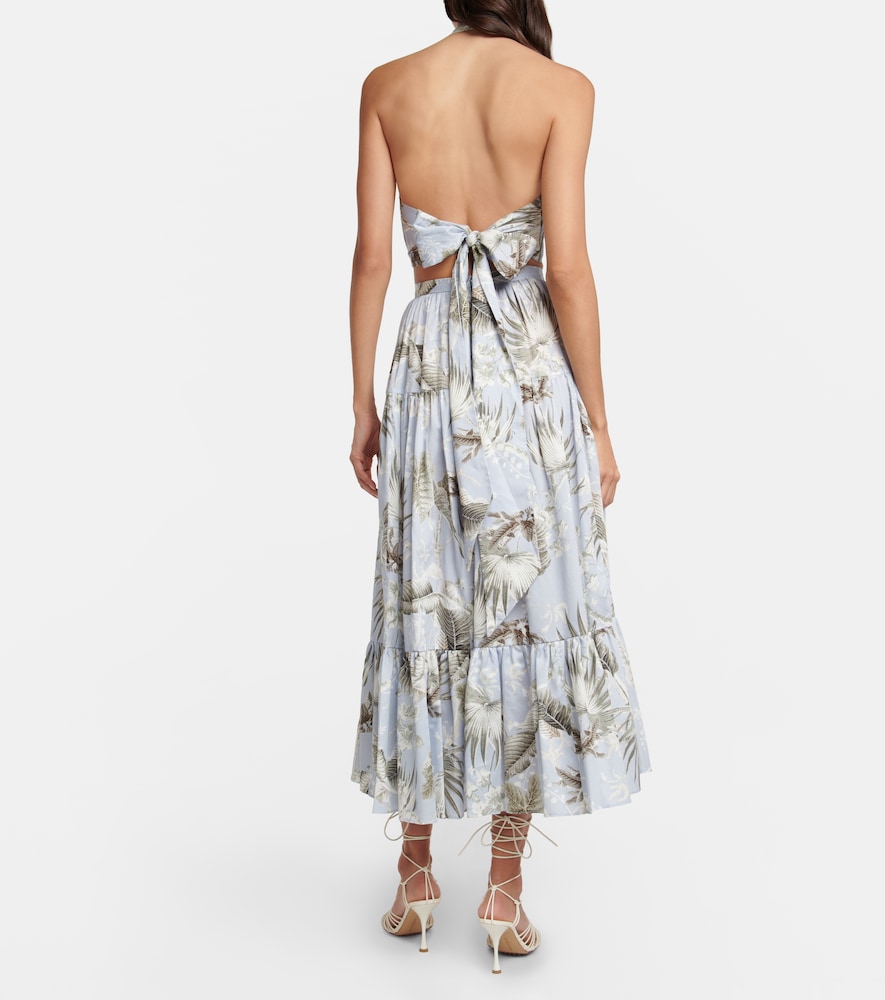 Erdem Olympia printed cotton midi skirt