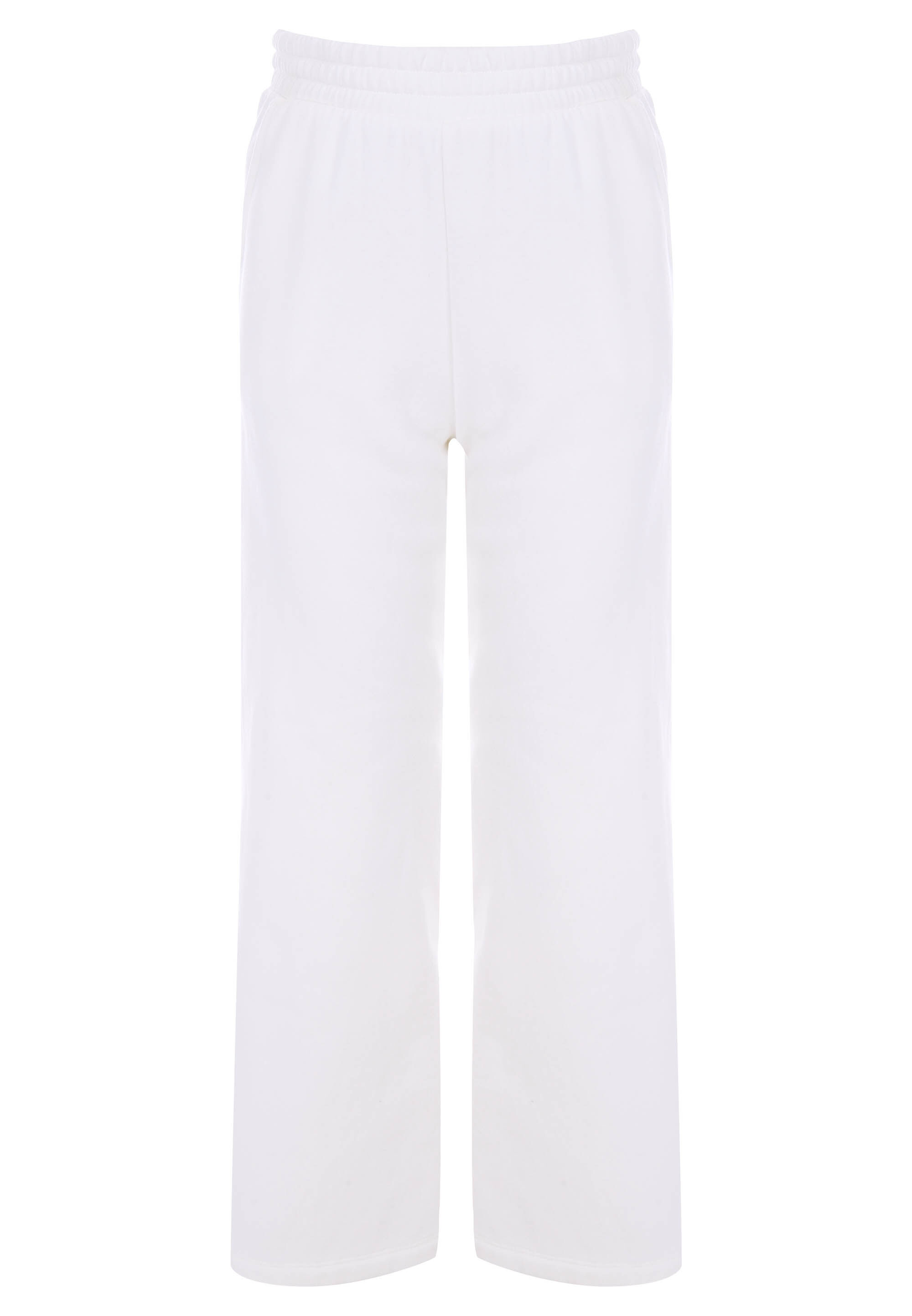 Older Girls Cream Cotton Rich Wide Leg Joggers