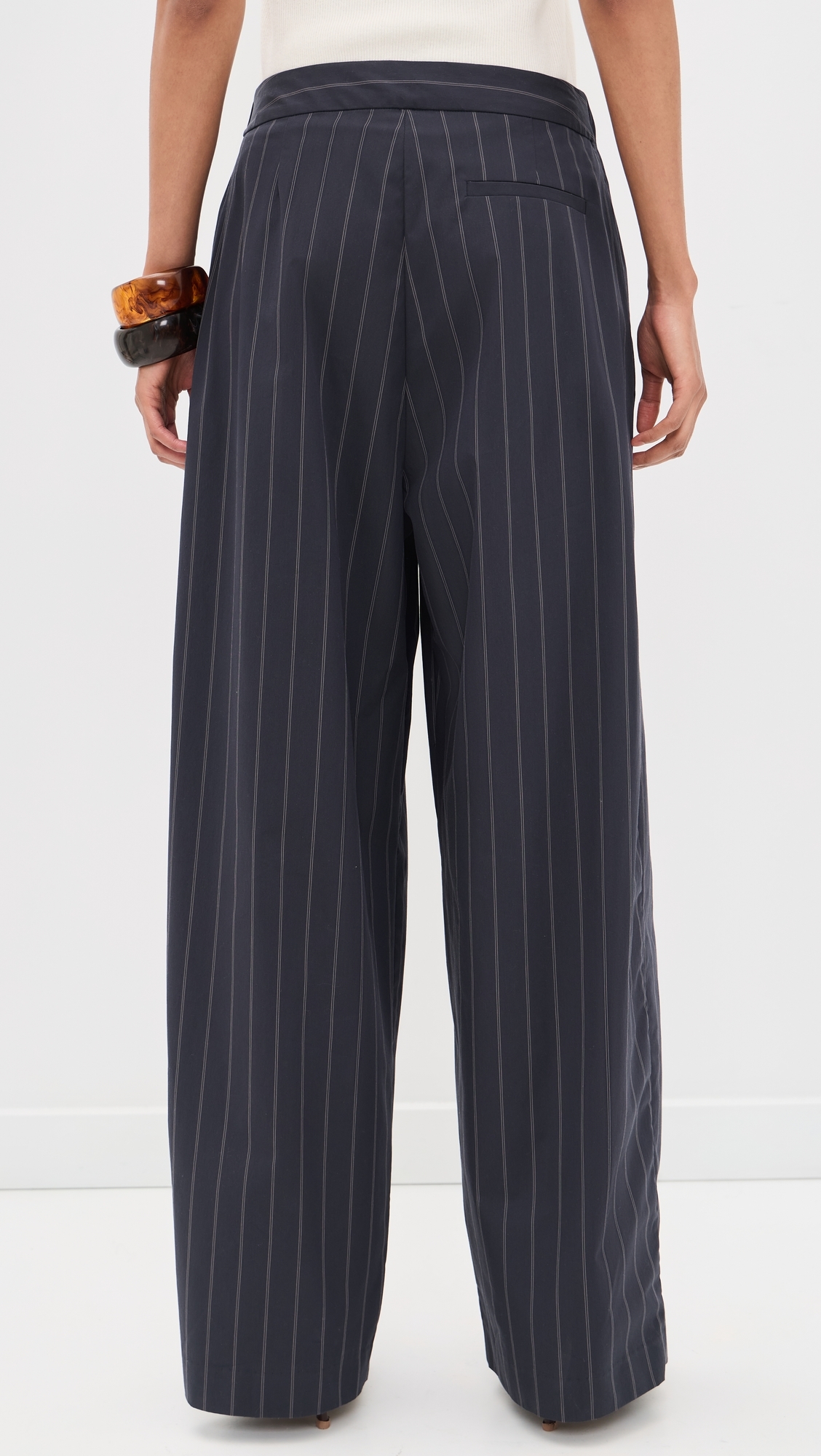 Stripe Relaxed Pleat Pants Ink Stripe