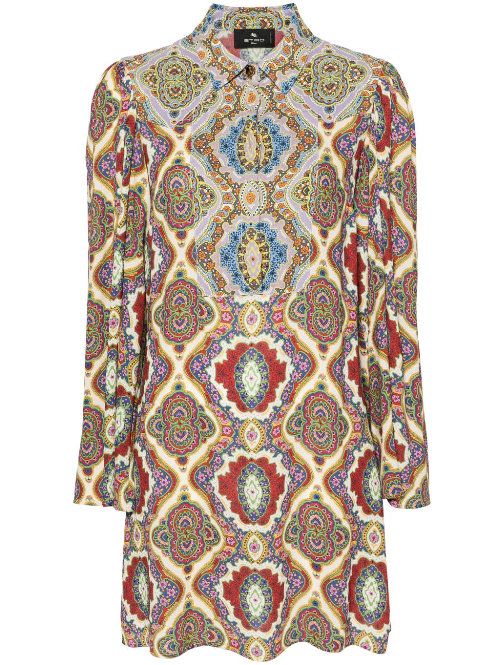 Graphic-print cady shirtdress - Purple