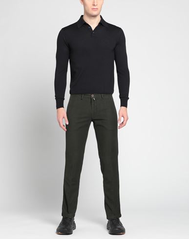 Man Pants Military green Size 32 Cotton, Elastane
