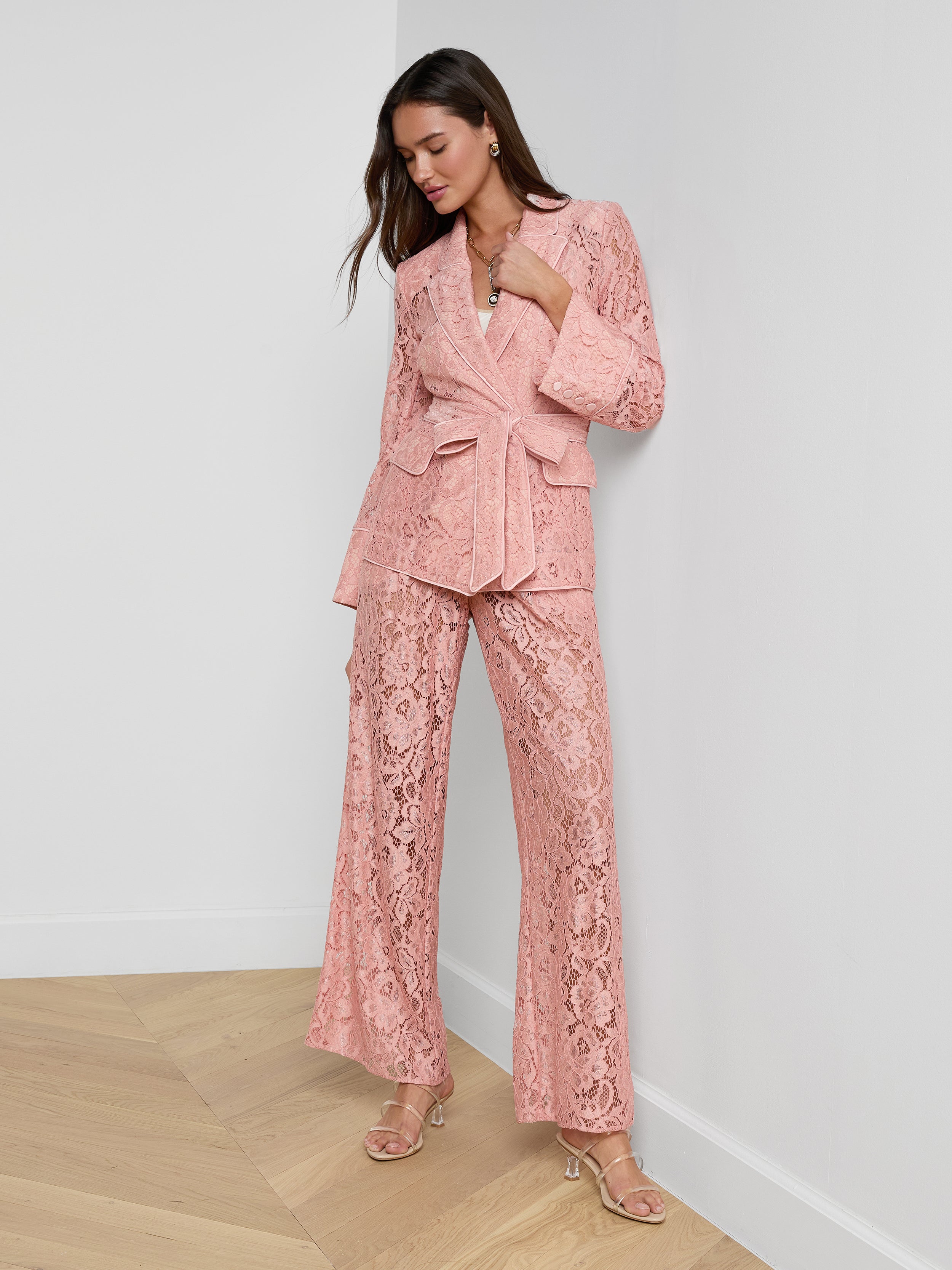 Jordana Lace Blazer In Parfait