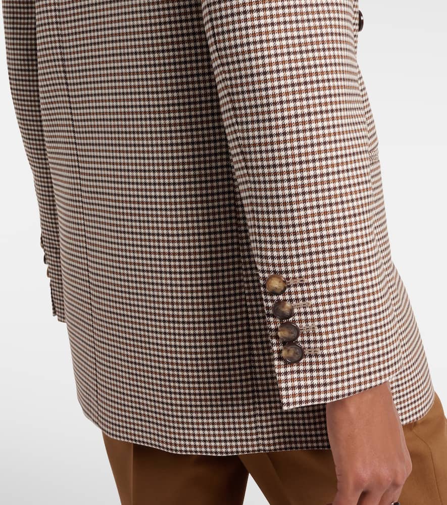 Double-breasted wool-blend blazer
