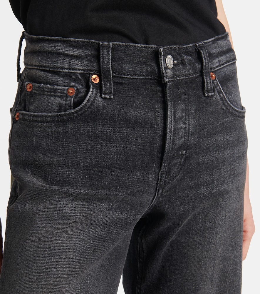 Mid-rise wide-leg jeans