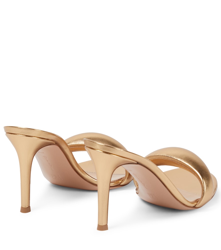 Gianvito Rossi Bijoux 85 metallic leather mules