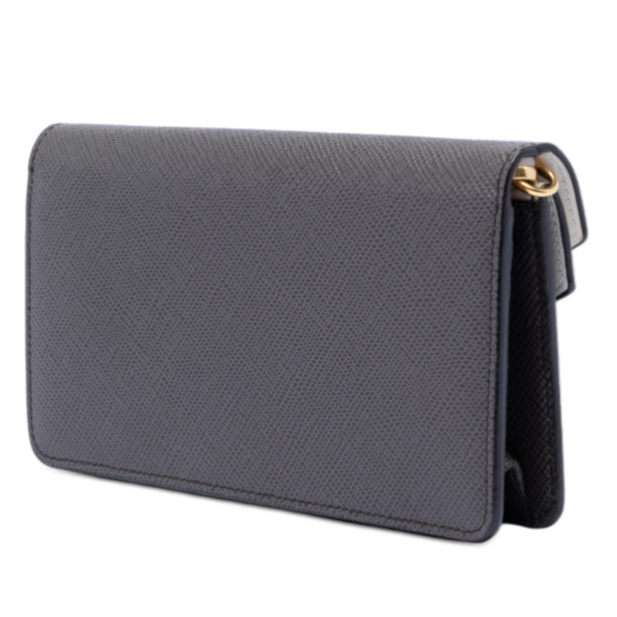 Pre-owned Bicolor Saffiano Lux Envelope Double Flap Wallet on Chain KQCPR0NXDUC0C4VR