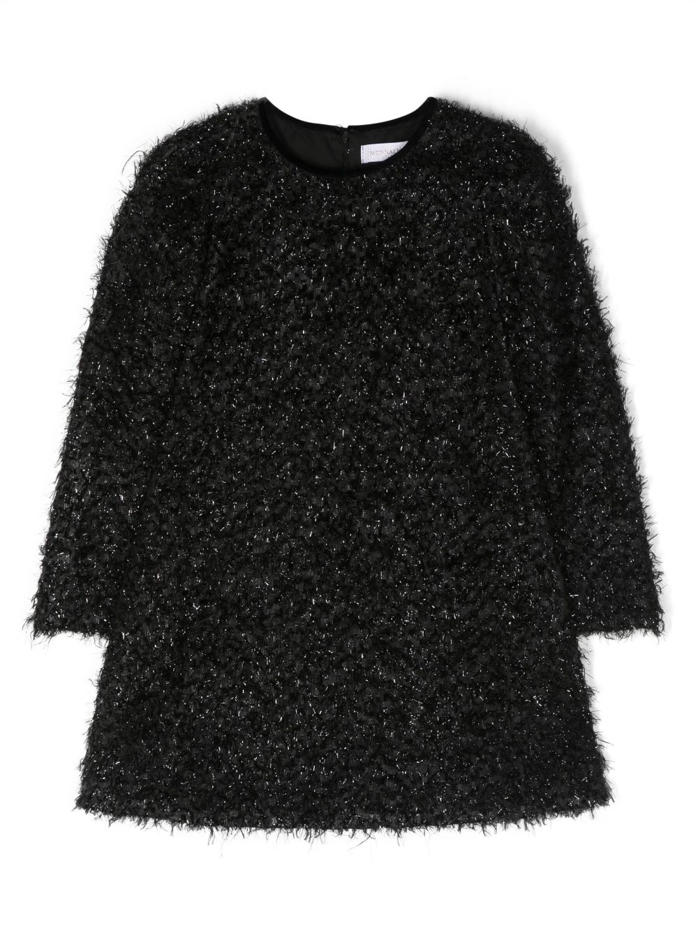 Faux-fur A-line dress - Black