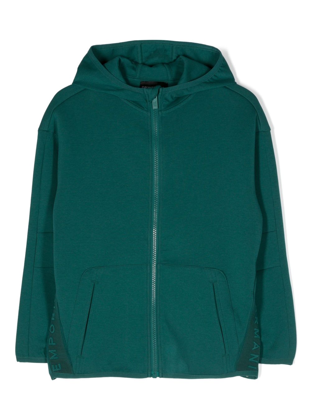 Logo-embossed hooded jacket - Blue