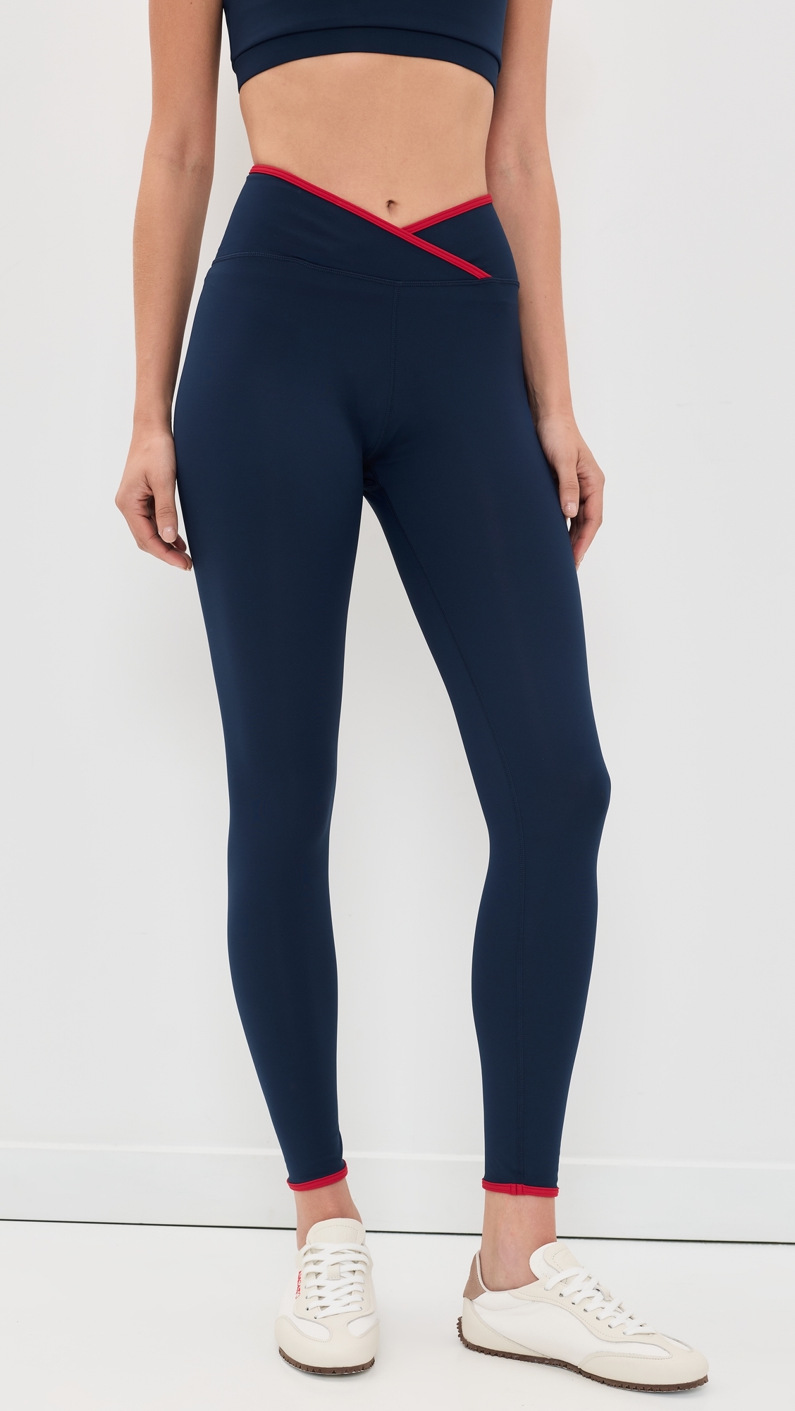 The Rae Ankle Leggings Navy/Red