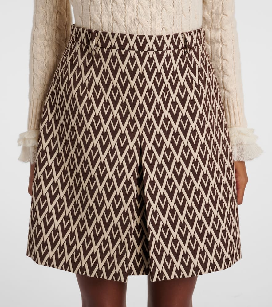 Toute La V wool jacquard miniskirt