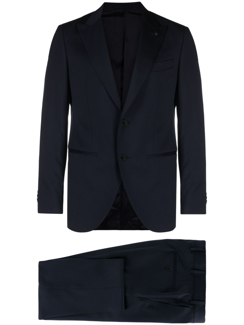 Single-breasted virgin wool suit - Blue