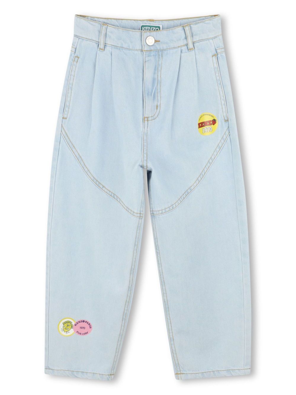Patch-embellished jeans - Blue