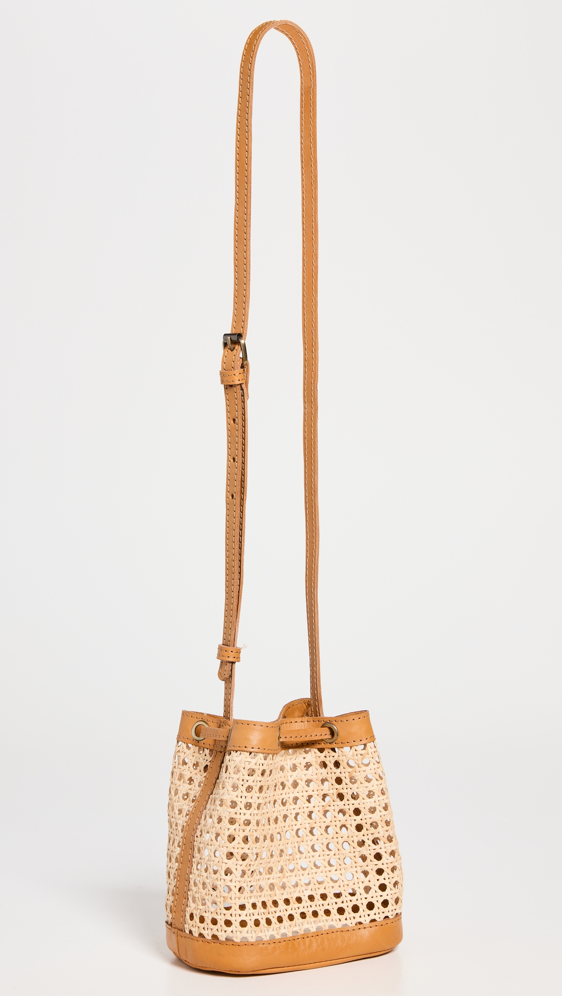 Benna Mini Bucket Bag Caramel Rattan One Size