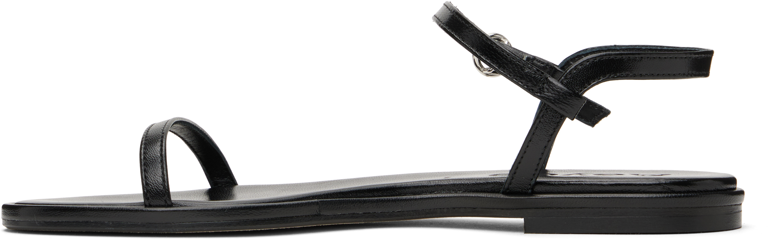 Aeyde Black Nettie Leather Sandals