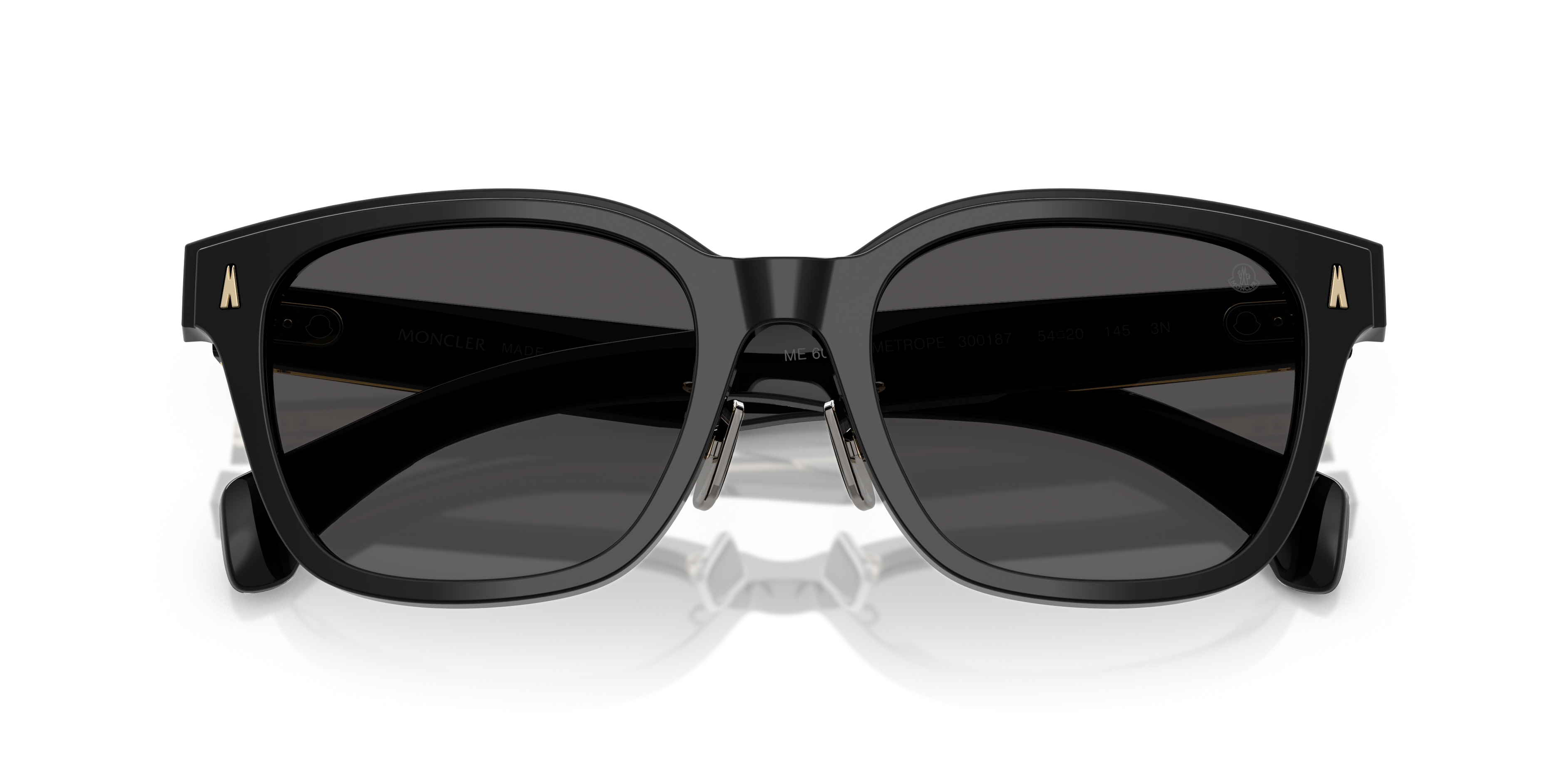 Moncler Unisex Moncler ME6002D METROPE 300187 Gafas de sol Acetato Negro Gris Cuadrada Norma
