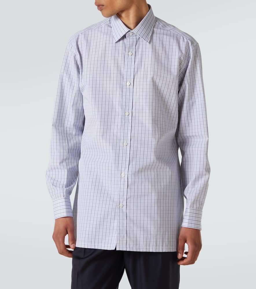 Checked cotton poplin shirt