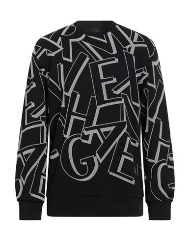 Man Sweatshirt Black Size M Cotton, Elastane