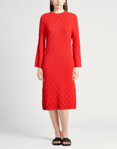 Woman Midi dress Red Size M Cashmere, Metal