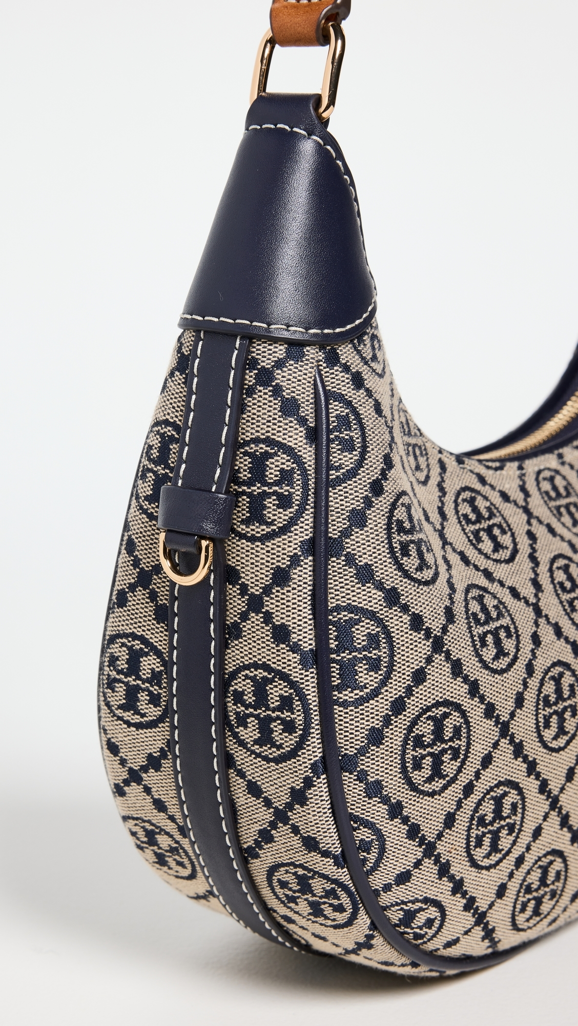 T Monogram Crescent Bag Tory Navy One Size