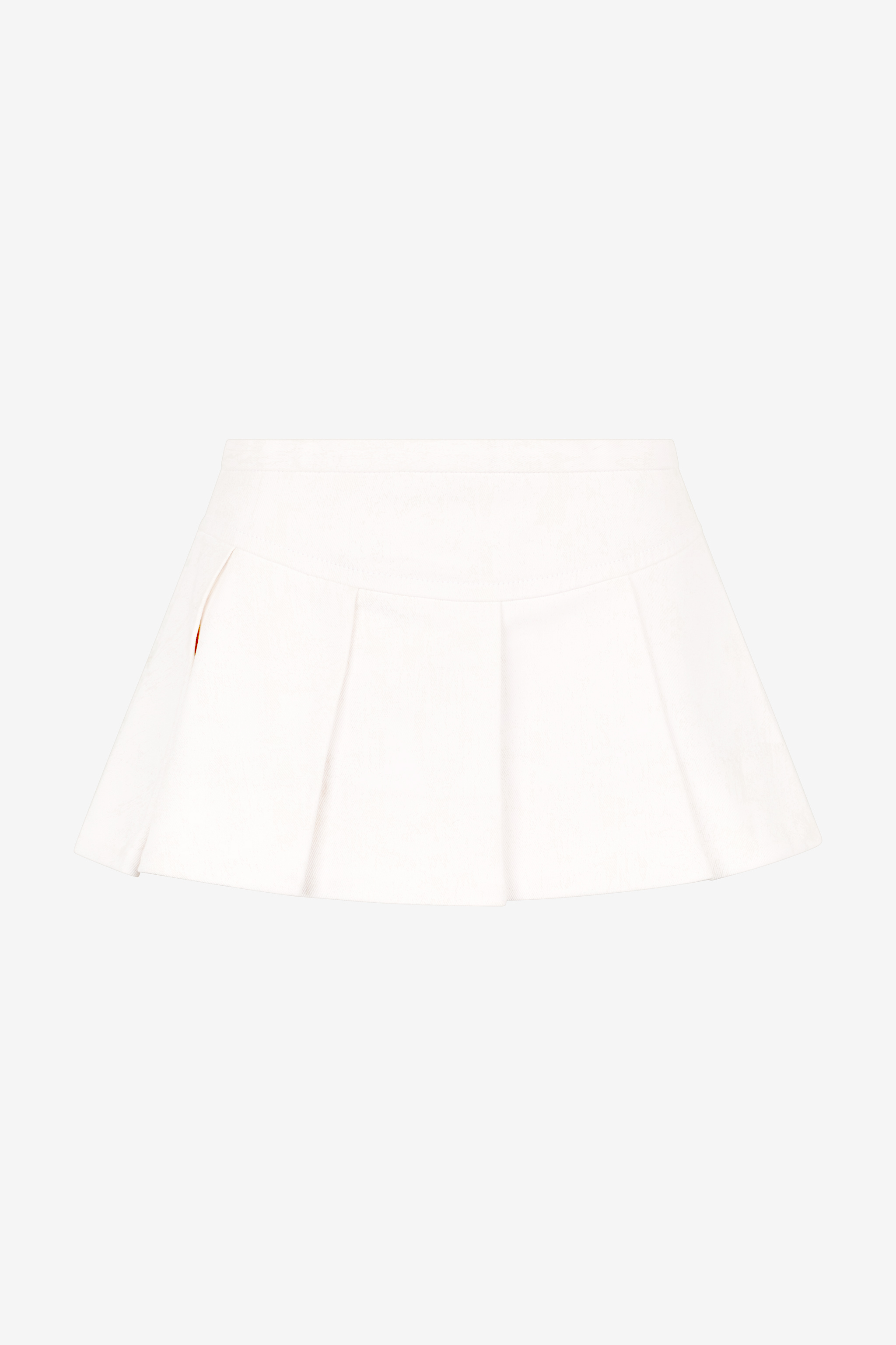 Pleated Denim Mini Skirt