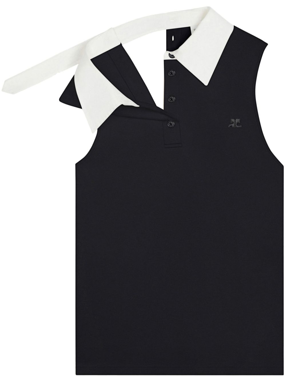 Logo-appliqué polo top - Neutrals