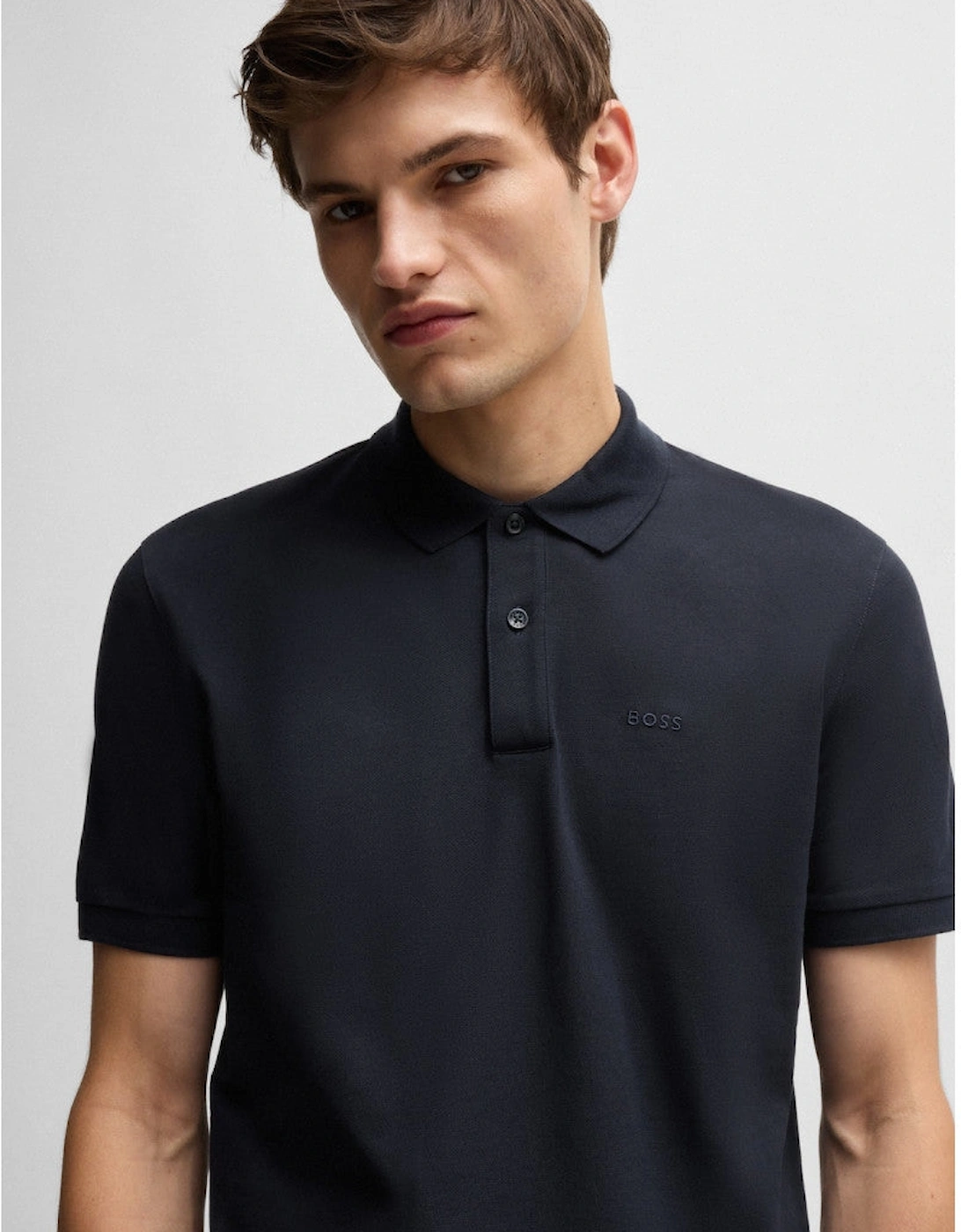 Men's BOSS Black Pallas Polo Shirt 404 Dk Blue - Size: 44/Regular