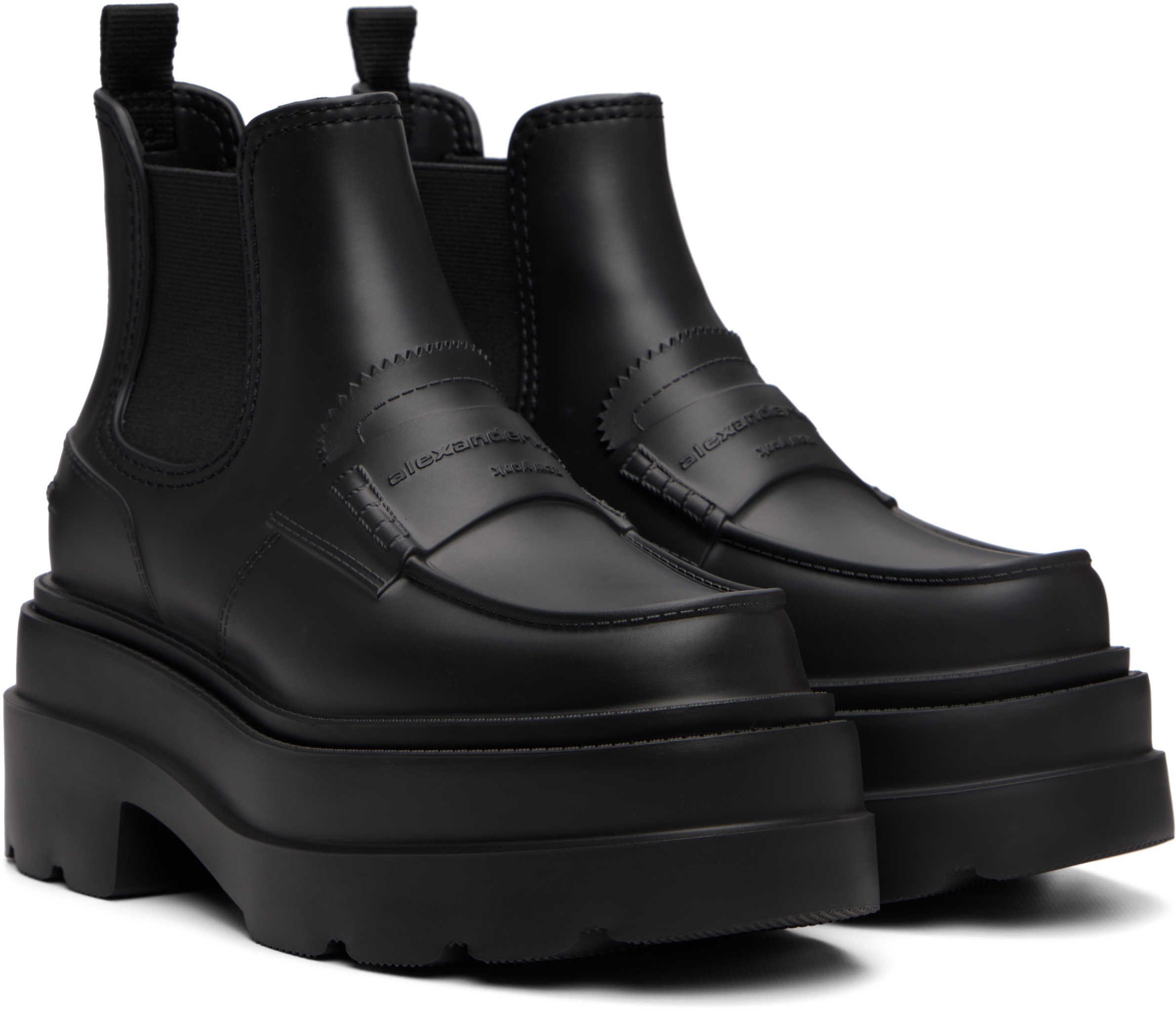 Black Carter Platform Rain Boots