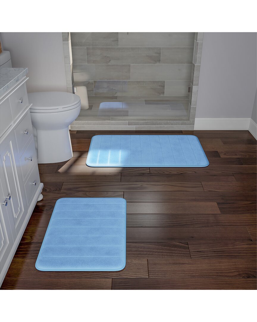 2Pc Memory Foam Quick Dry Bath Mat