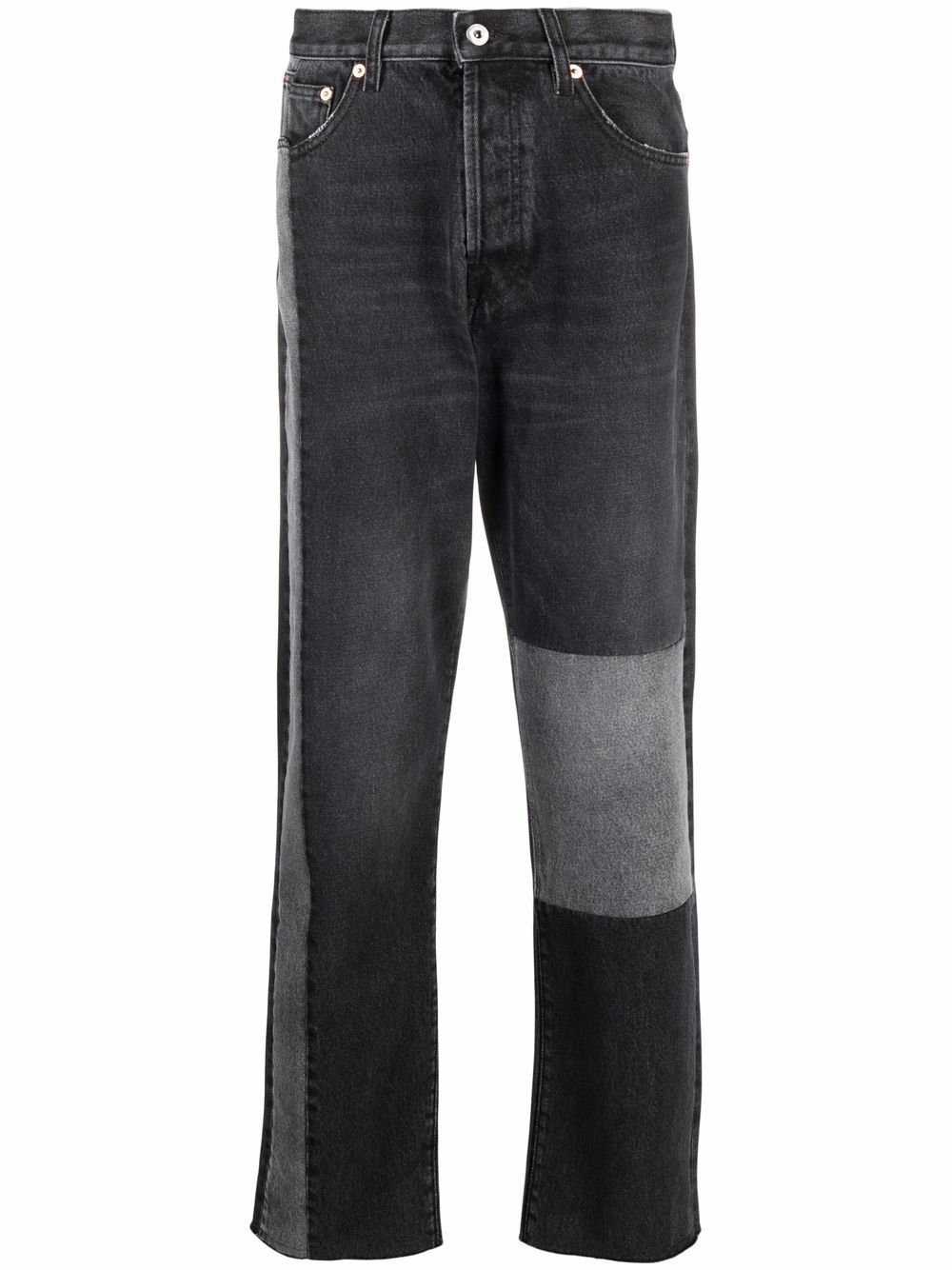 Patchwork straight-leg trousers - Black