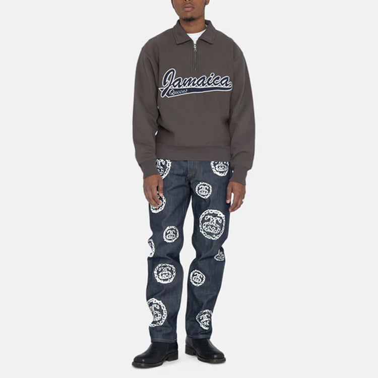 X Denim Tears Half Zip Fleece 'Charcoal'