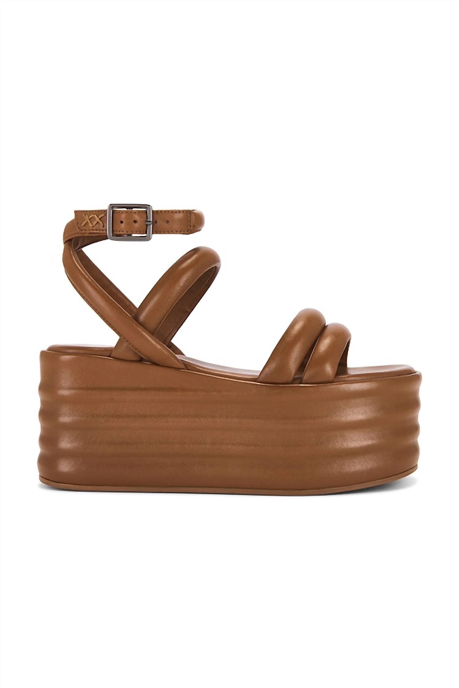 Women's Iris Flatform Sandal In Luggage Leather