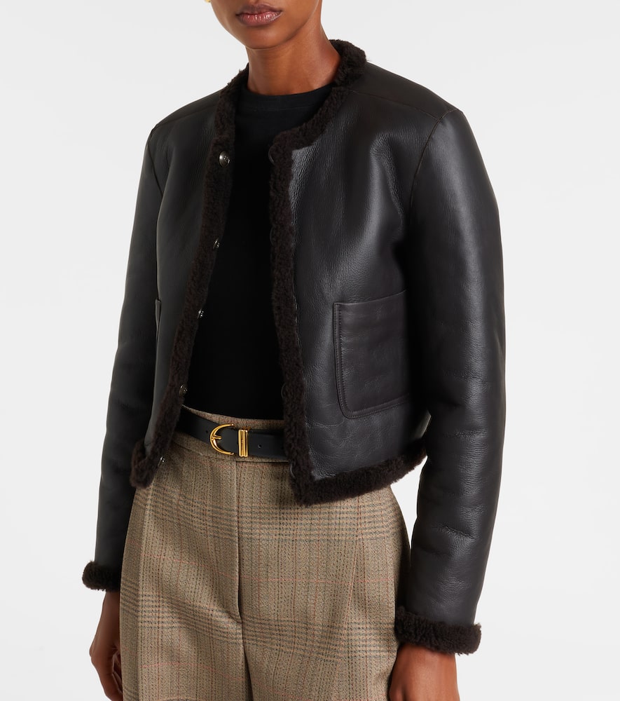 Soft Touch cropped reversible leather jacket