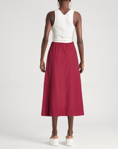 Woman Midi skirt Burgundy Size 8 Cotton