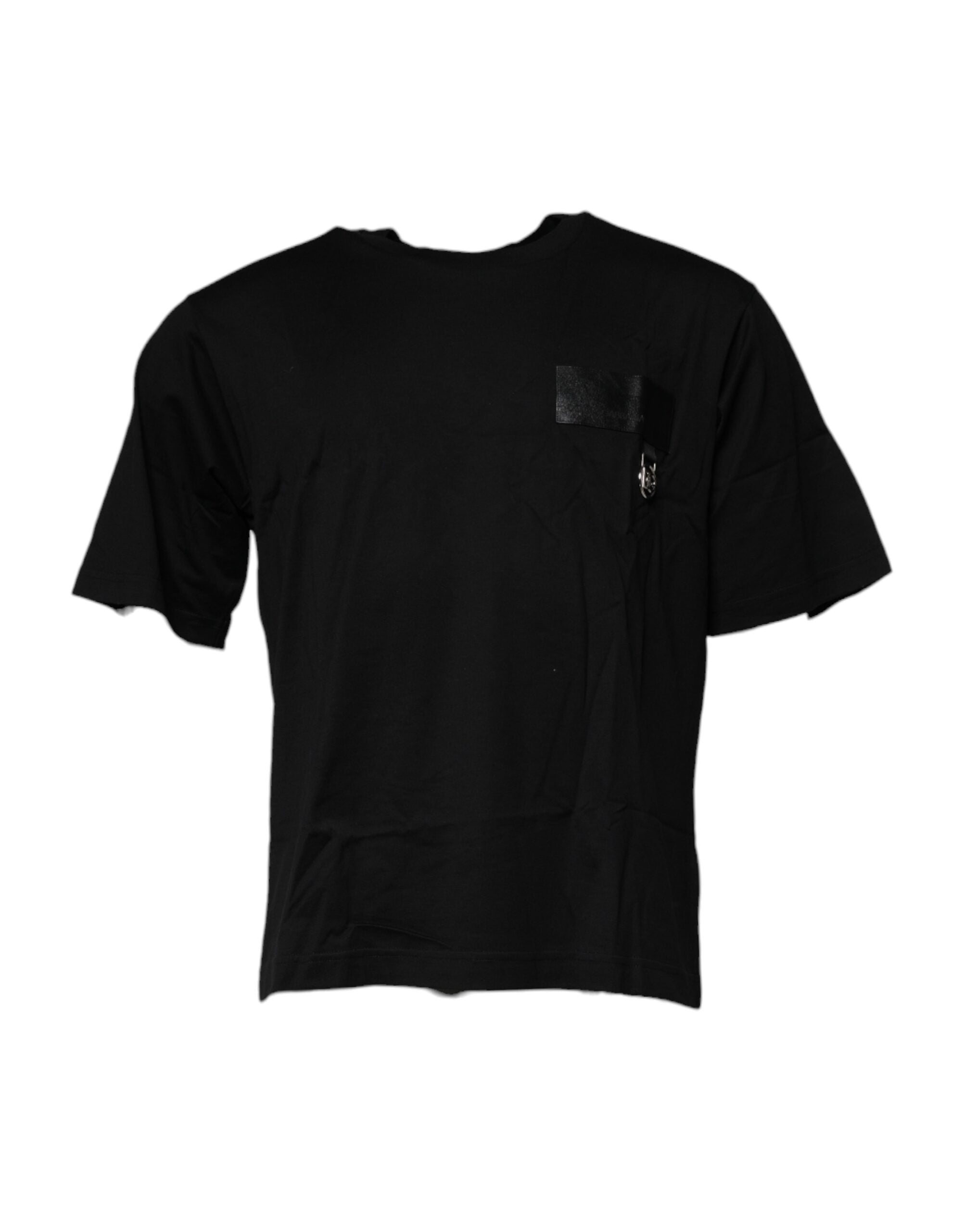 Logo Patch Cotton T-Shirt — Black