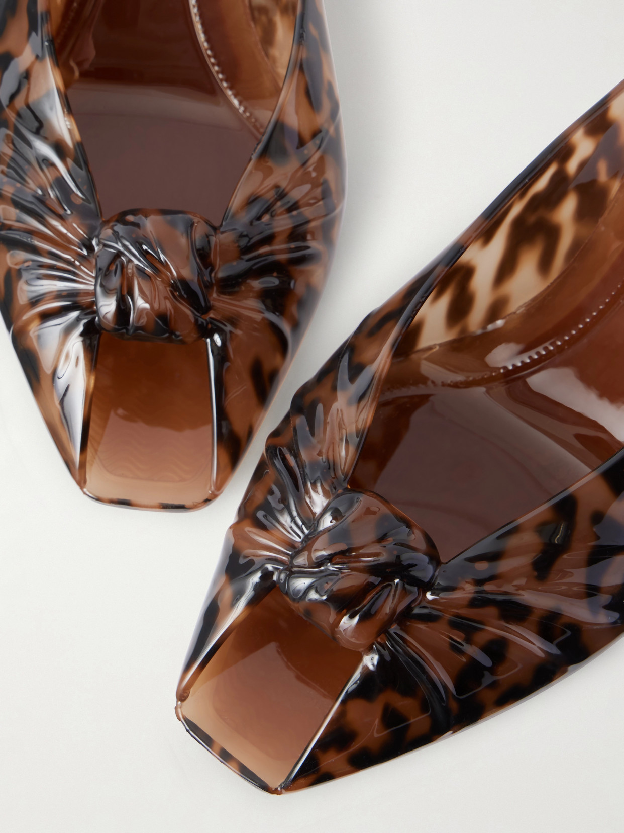 Ruched Leopard-print Tpu Mules - Animal Print