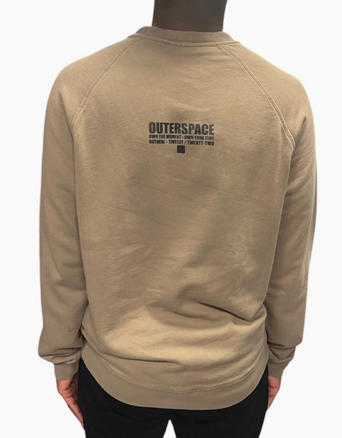 OUTHERE Men's Small Logo Sweatshirt - Brindle Gray - Tan - : LARGE
