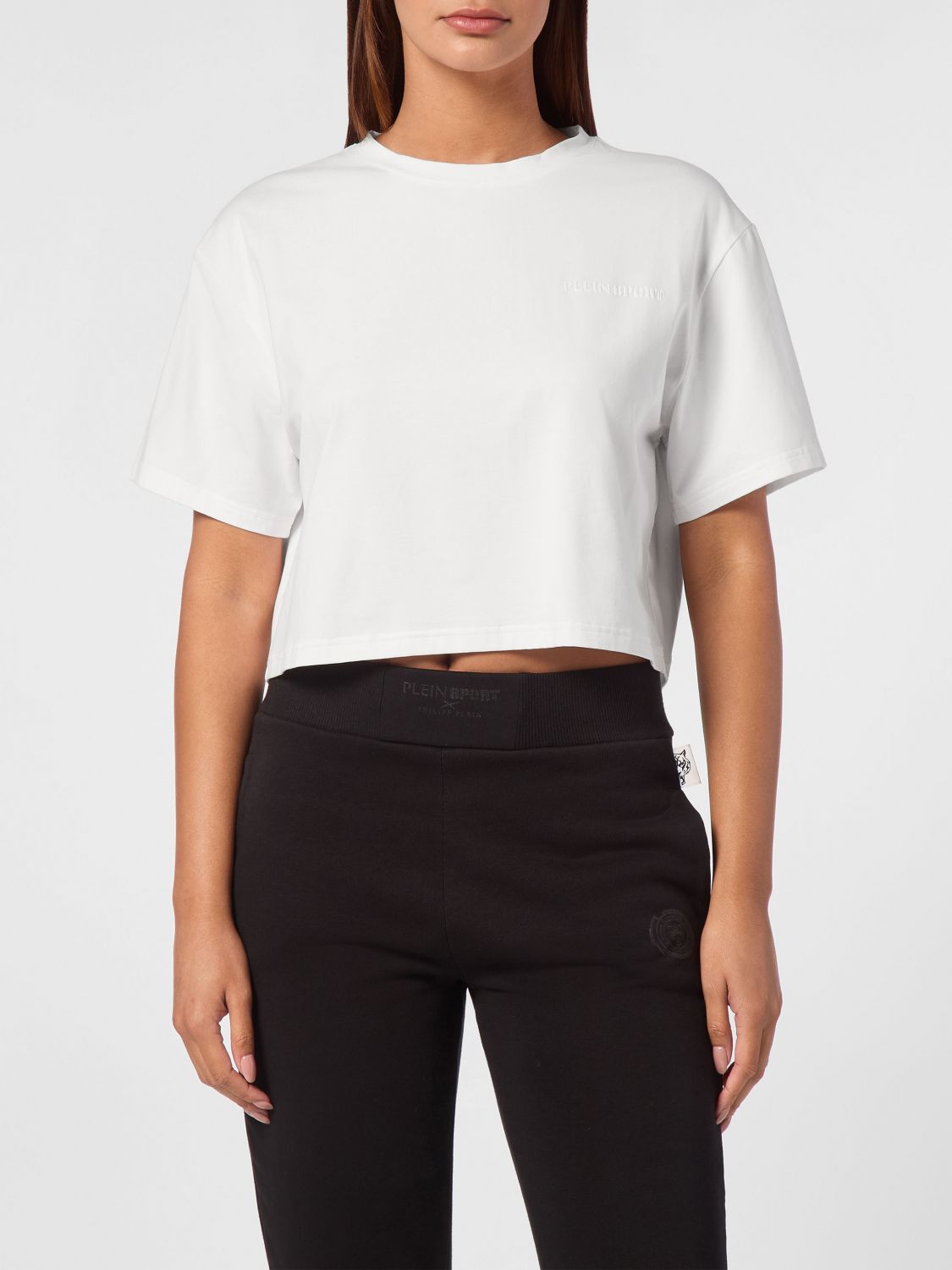 Cropped crew-neck T-shirt - Grey