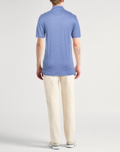 Man Polo shirt Slate blue Size L Linen