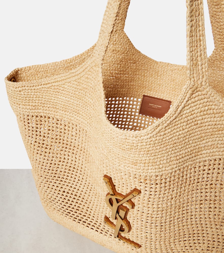 Saint Laurent Icare crochet raffia shopping bag