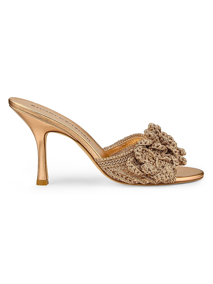 Women's Lotus 85MM Crochet Sandals - Light Gold