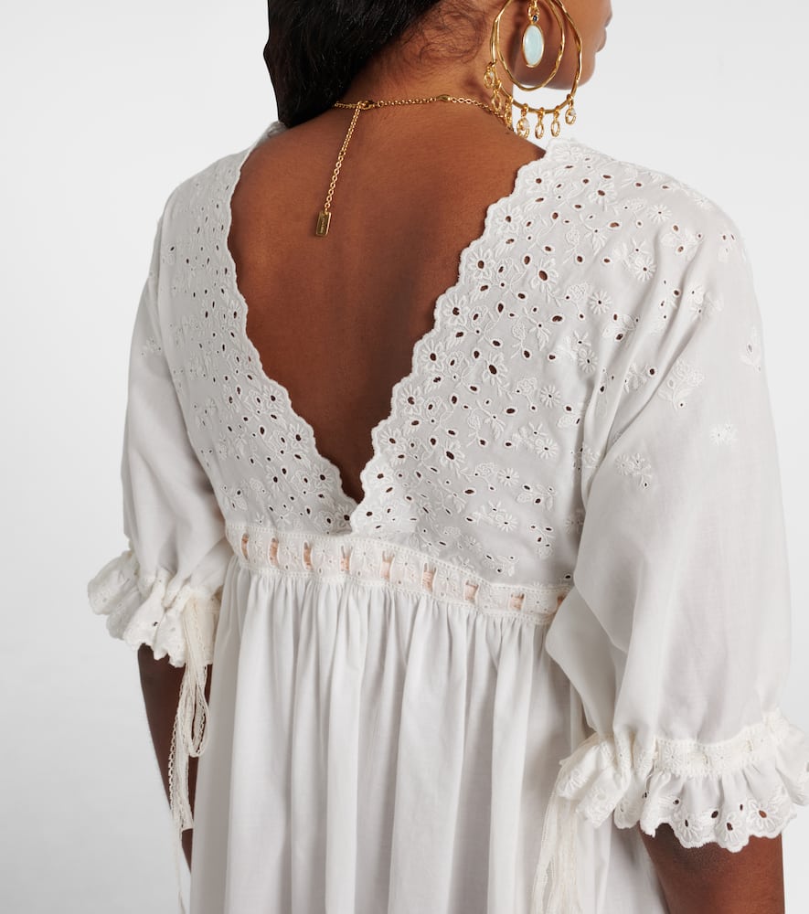 Chloé Broderie anglaise cotton-blend minidress