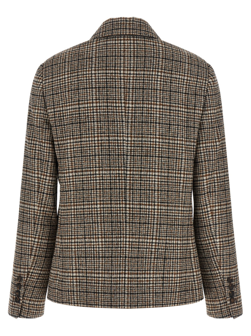 Alpaca And Wool Prince Of Wales Blazer With Monili