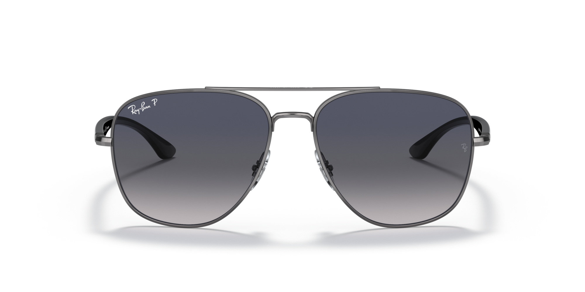 Ray - Ban Unisex Ray - Ban RB3683 004/78 Sunglasses Metal Grey Blue Squared Polarized Shaded