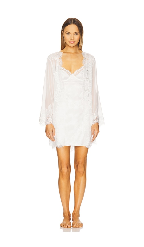 Homebodii Helena Mini Robe in White. - L also in M, S