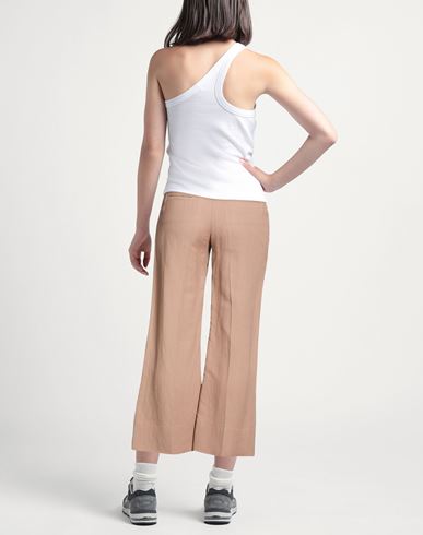 Woman Pants Light brown Size 6 Viscose, Linen