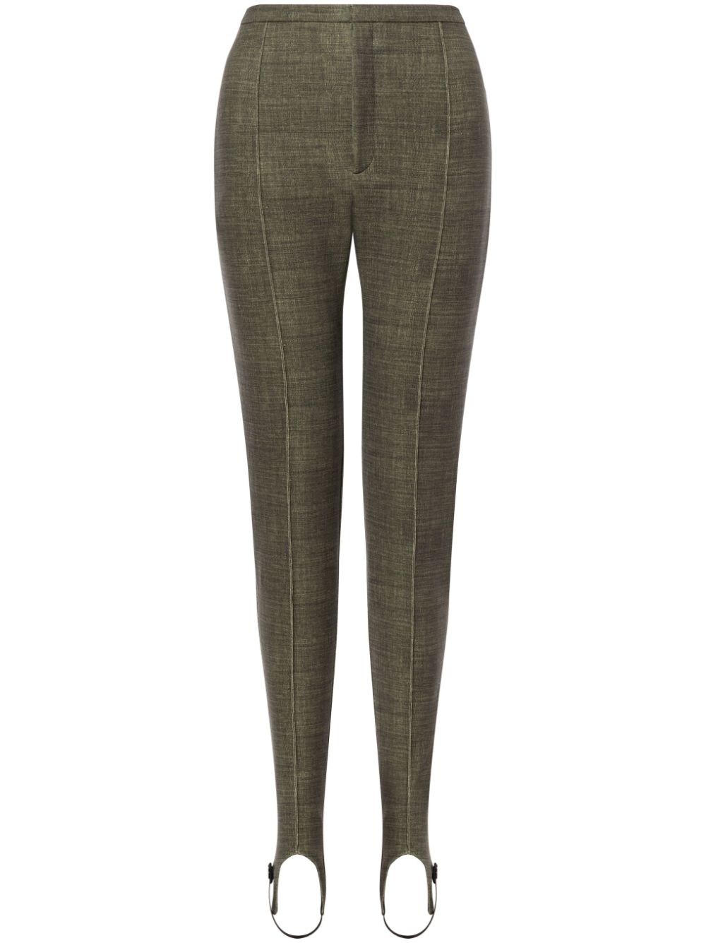High-waisted skinny trousers - Green