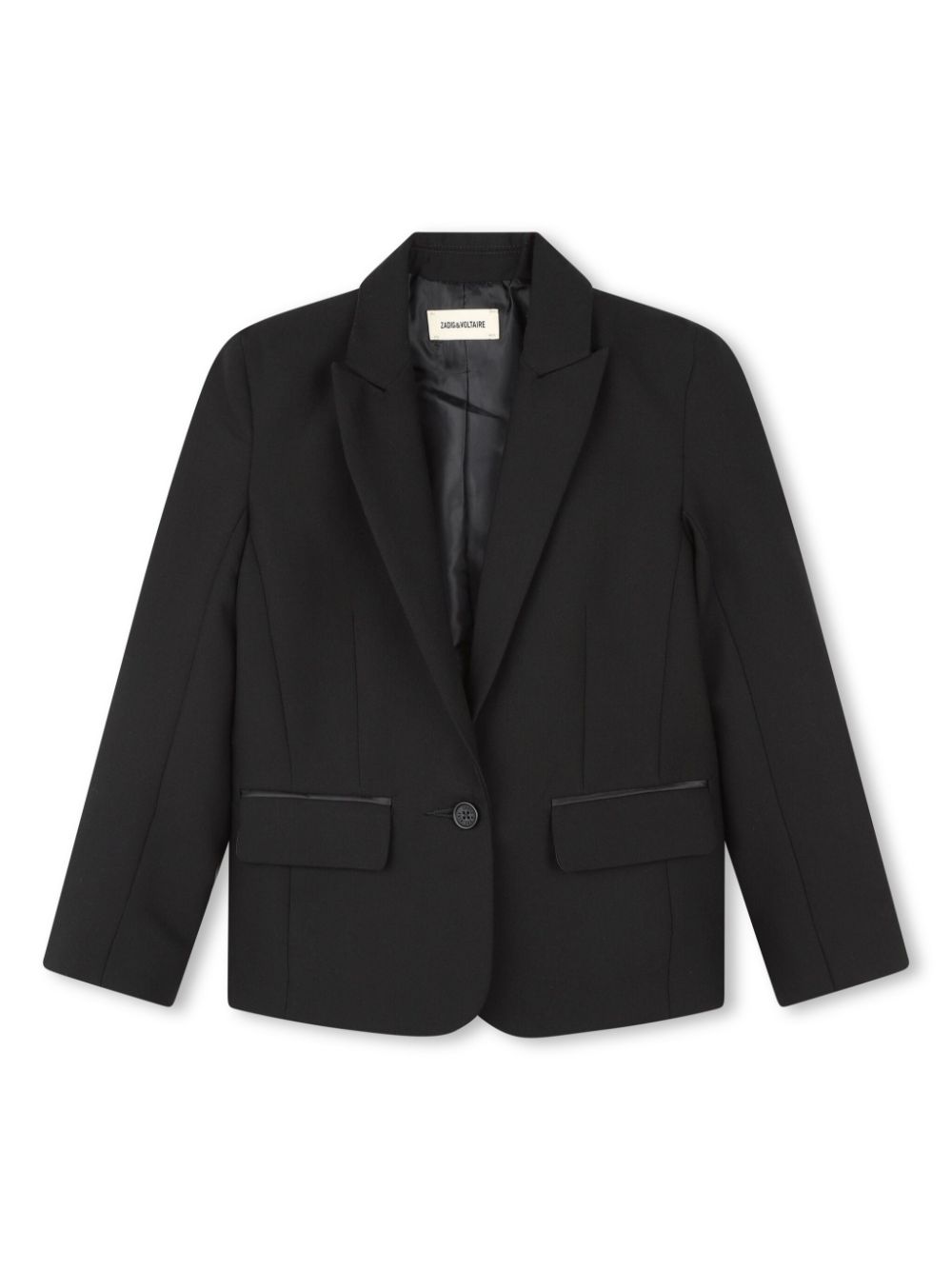 Rhinestone-slogan blazer - Black