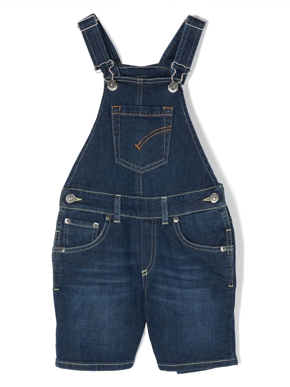 Logo-patch denim dungarees - Blue