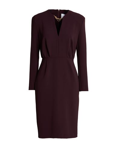 Woman Midi dress Burgundy Size 6 Polyester, Elastane